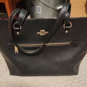 Coach Black Leather Tote Bag